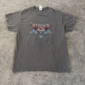 2018 Sturgis Motorcycle Black Hills Rally Eagle Men's L Brown Short Sleeve Shirt